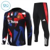 Sudadera De Entrenamiento Manchester United Cremallera De Cuarto 2024-25 Negra - Niño